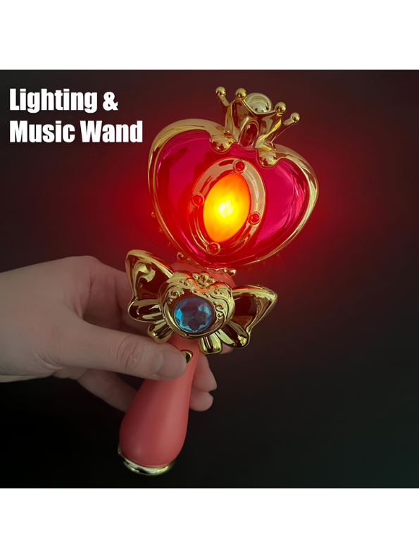 Magical Princess Doll Set with Musical Light-Up Wand | Fairy Tale Pretend Play Toy for Girls, Red Hair Doll | Best Gift for Kids Ages 3+ LMI13756