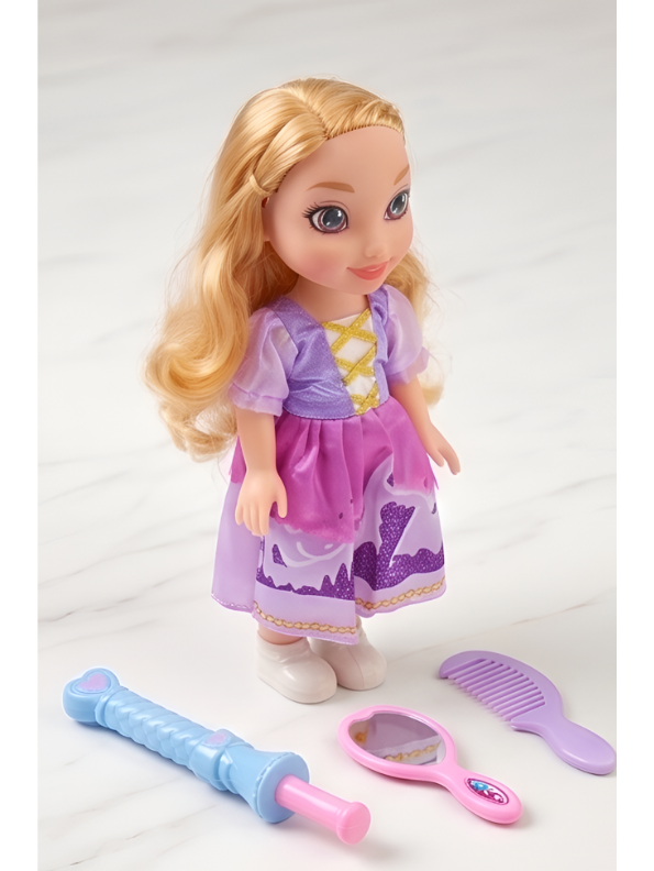 Princess Toy Doll with Blonde Hair and Purple Dress – Includes Hair Styling Accessories Play Kit for Kids LMI11751
