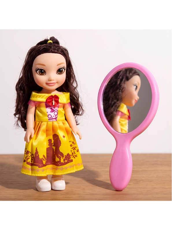 Pretty Princess Fashion Doll Gift Set – Includes Yellow Ballgown Dress, Toy Mirror, Comb Toy For Kids LMI11751