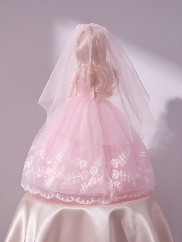 Bridal Doll – Luxury Pink Wedding Dress Dress-Up Toy for Kids LMI13884