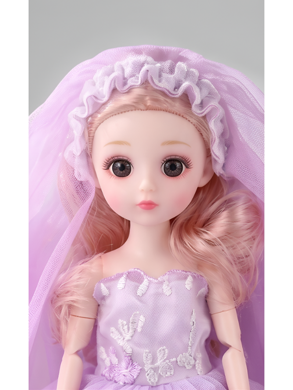 Bridal Doll – Luxury Pink Wedding Dress Dress-Up Toy for Kids LMI13884