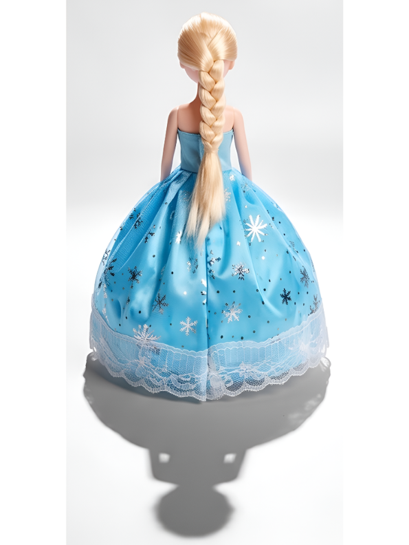 Frozen-Inspired Ice Queen Doll - Blue Ballgown with Silver Snowflakes & Blonde Hair Braid LMI14634
