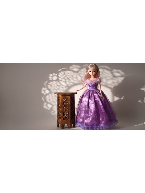 Princess Doll in Purple Lace Gown – Articulated Fashion Doll with Light Purple Hair LMI14634