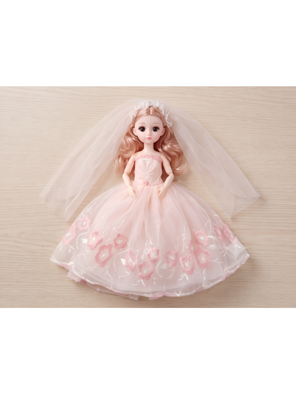 Bridal Doll – Luxury Pink Wedding Dress Dress-Up Toy for Kids LMI13884