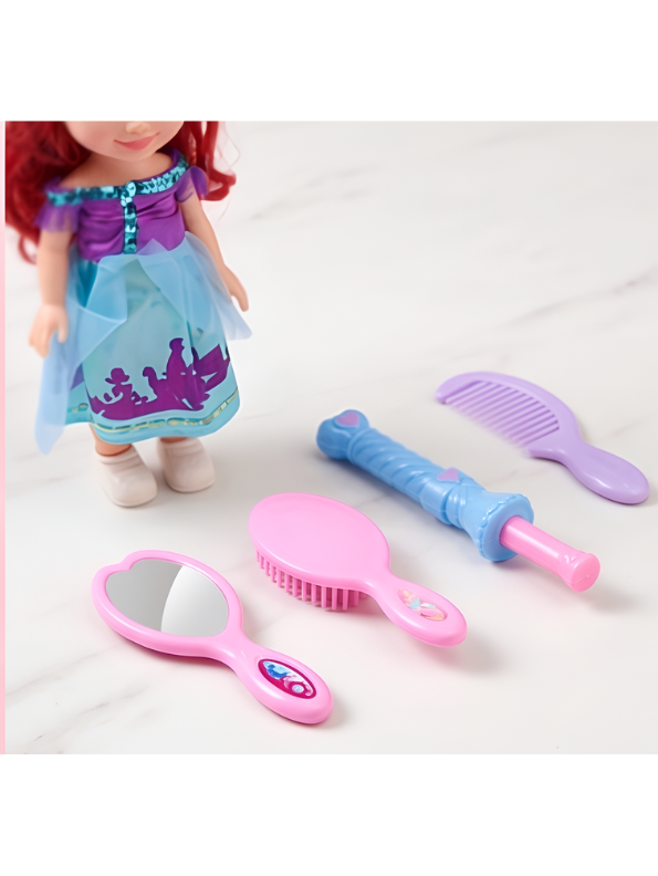 Pretty Princess Red Hair Doll Playset with Hair Styling Accessories, Mirror and Comb Toy Set LMI11751