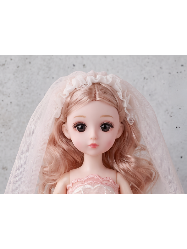 Bridal Doll – Luxury Pink Wedding Dress Dress-Up Toy for Kids LMI13884