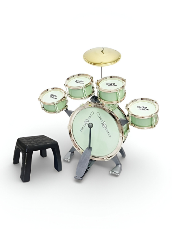 Kids Jazz Drum Set Toy – 5 Drums Musical Instrument Kit for Boys & Girls – Early Learning Educational Toy Gift for Ages 3+ – Includes Throne, Pedal, and Cymbal LMI14070
