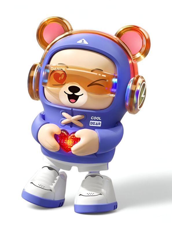 Purple - Dancing Bear Musical Toy for Kids – Singing & Walking Electric Bear with Music, LED Lights & Cute Animal Design - LMI14641.
