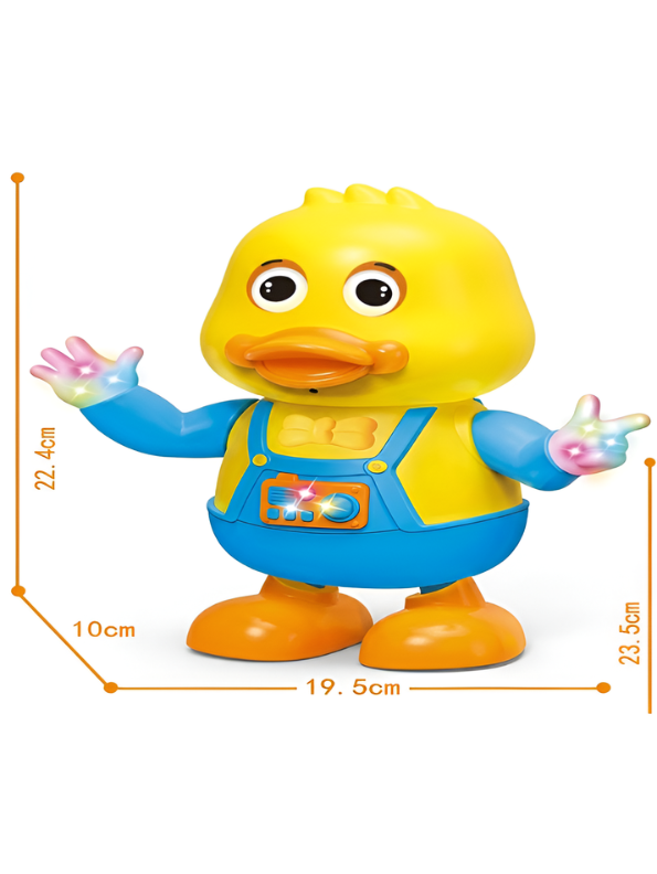 Dancing Duck Toy with Flashing LED Lights and Music – Interactive Musical Walking Toy for Toddlers, Yellow/ Blue TV7088
