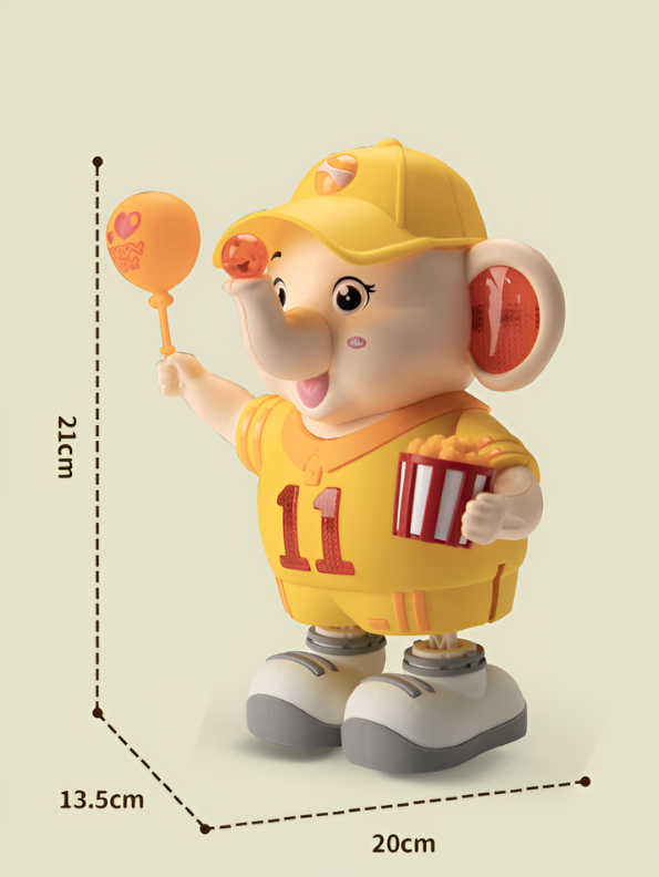 Dancing Elephant Toy with LED Lights and Music, 2-Gear Adjustable Interactive Crawling & Walking Animal Toy TV7369