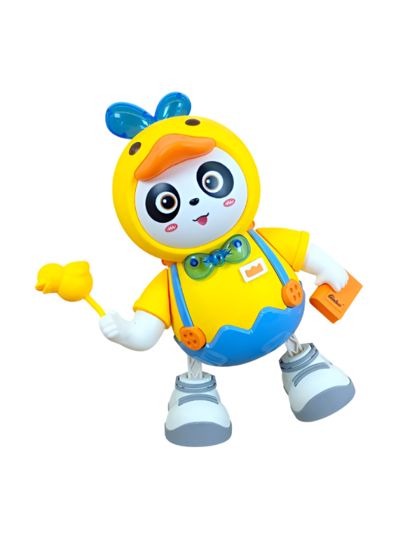 Dancing Panda Robot Toy – Musical Walking Panda with LED Lights, Sound & Interactive Play, Yellow Duck Costume Blue LMI14279.