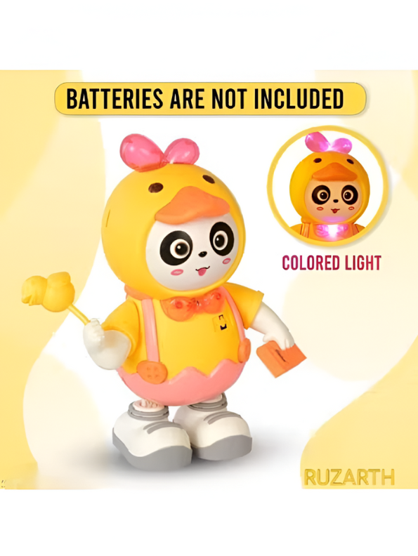 Dancing Panda Robot Toy – Musical Walking Panda with LED Lights, Sound & Interactive Play, Yellow Duck Costume Pink LMI14279.