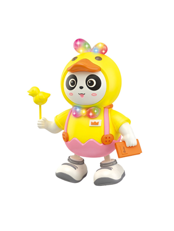 Dancing Panda Robot Toy – Musical Walking Panda with LED Lights, Sound & Interactive Play, Yellow Duck Costume Pink LMI14279.