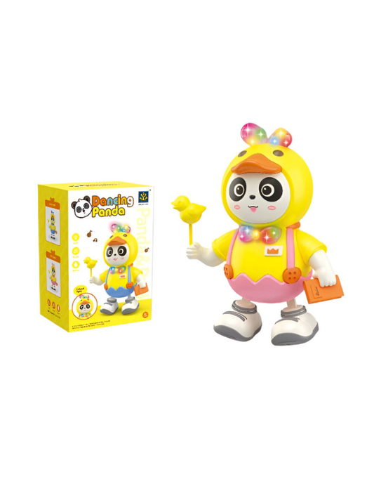 Dancing Panda Robot Toy – Musical Walking Panda with LED Lights, Sound & Interactive Play, Yellow Duck Costume Pink LMI14279.