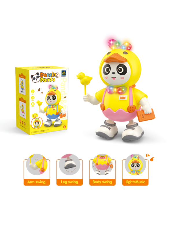 Dancing Panda Robot Toy – Musical Walking Panda with LED Lights, Sound & Interactive Play, Yellow Duck Costume Blue LMI14279.