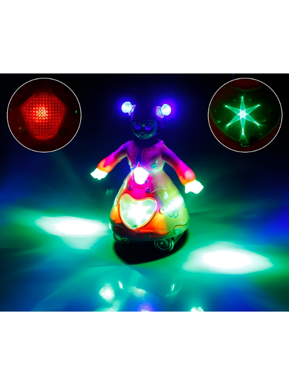 Dancing Princess Robot Toy with 360° Rotation, Music, and LED Lights – Bump & Go Interactive Toy for Toddlers and Kids TV7407