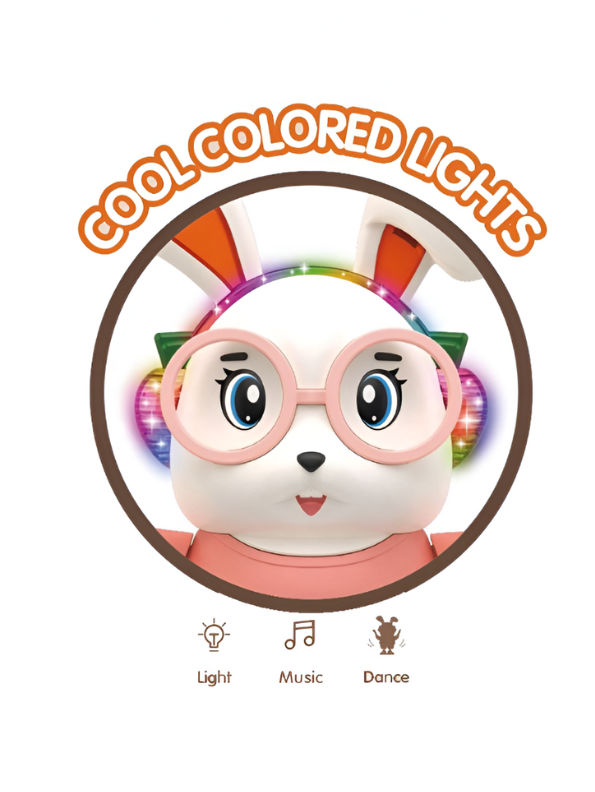 Dancing Rabbit Toy – Musical LED Light Bunny, Electronic Walking Swinging Toy Pink LMI12383.