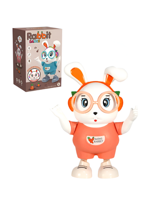 Dancing Rabbit Toy – Musical LED Light Bunny, Electronic Walking Swinging Toy Pink LMI12383.