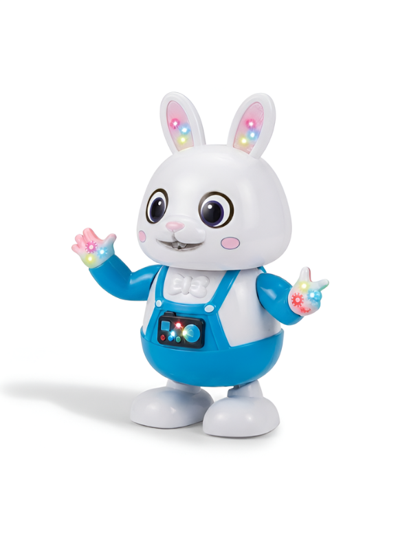 Dancing Rabbit Toy with  Blue Colorful LED Lights and Musical Sounds for Toddlers – Interactive Musical Walking Bunny Robot Toy for Kids Ages 3+ TV7190