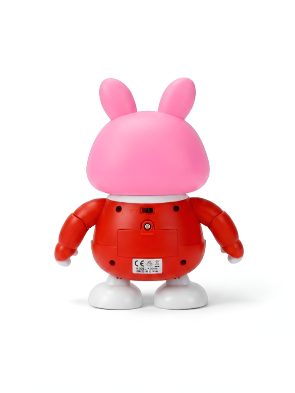 Dancing Rabbit Toy with Red Colorful LED Lights and Musical Sounds for Toddlers – Interactive Musical Walking Bunny Robot Toy for Kids Ages 3+ TV7190