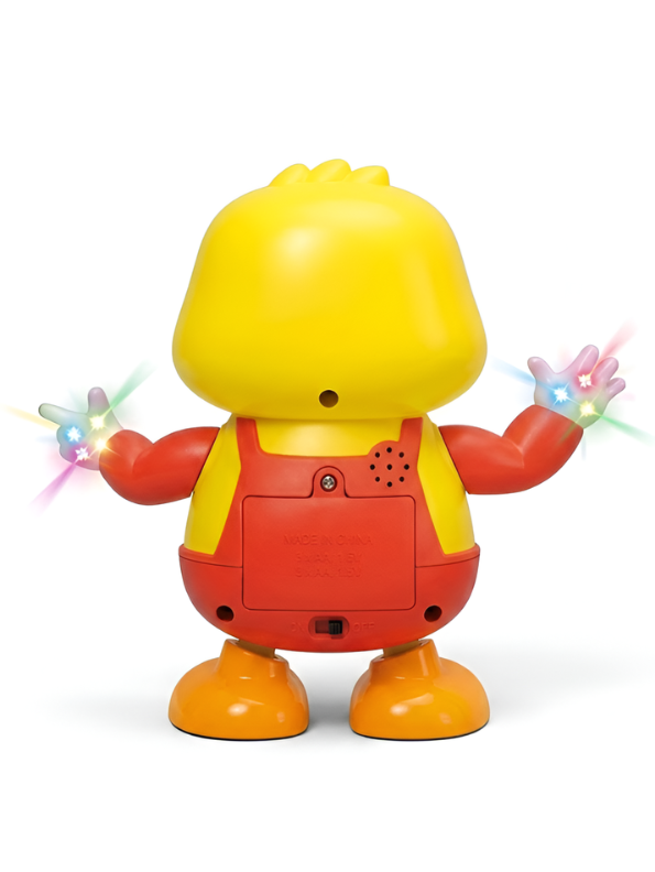 Dancing Duck Toy with Flashing LED Lights and Music – Interactive Musical Walking Toy for Toddlers, Yellow/ Red TV7088
