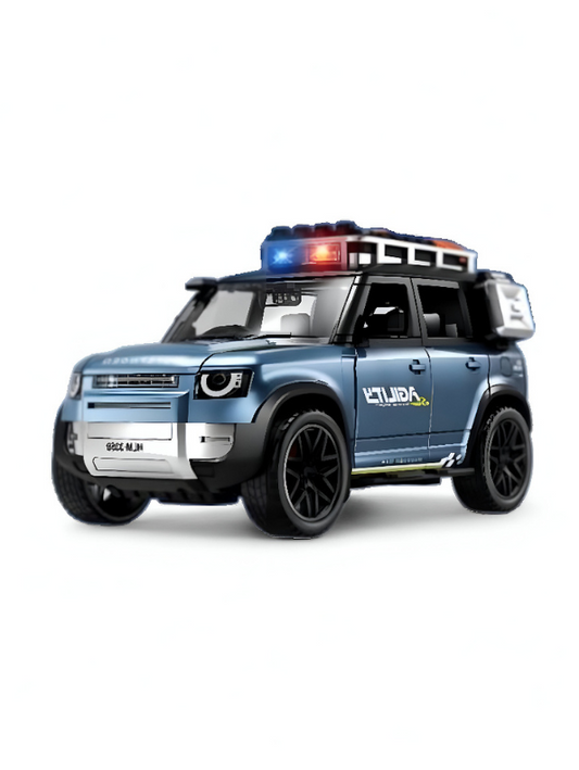 Defender Style Metal Diecast Police SUV Toy Car | Pullback with Lights & Sounds | Rescue Vehicle Model for Kids LMID700-07.