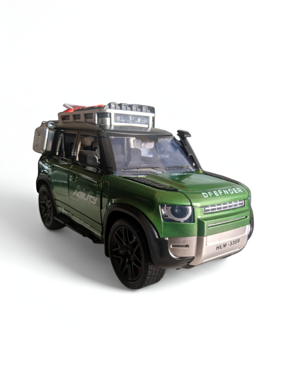 Green - Defender Style Metal Diecast Police SUV Toy Car | Pullback with Lights & Sounds | Rescue Vehicle Model for Kids LMID700-07.