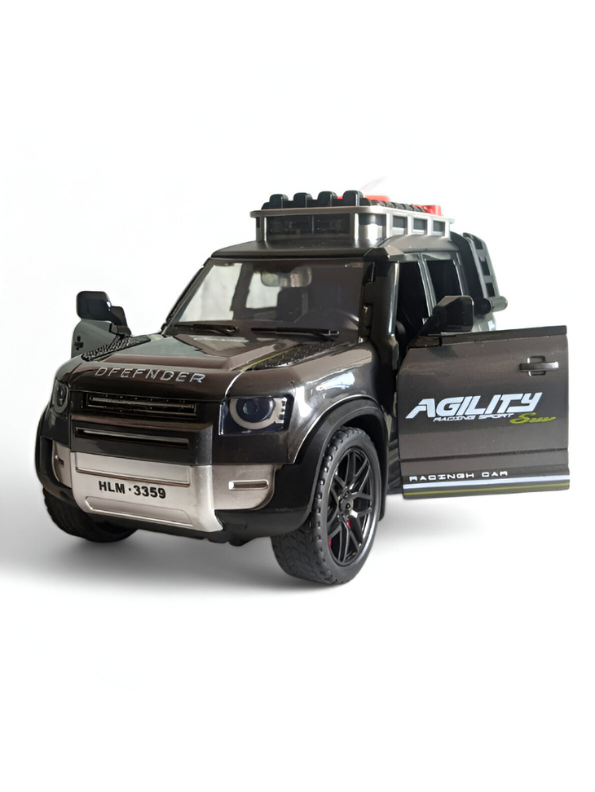 Brown - Defender Style Metal Diecast Police SUV Toy Car | Pullback with Lights & Sounds | Rescue Vehicle Model for Kids LMID700-07.
