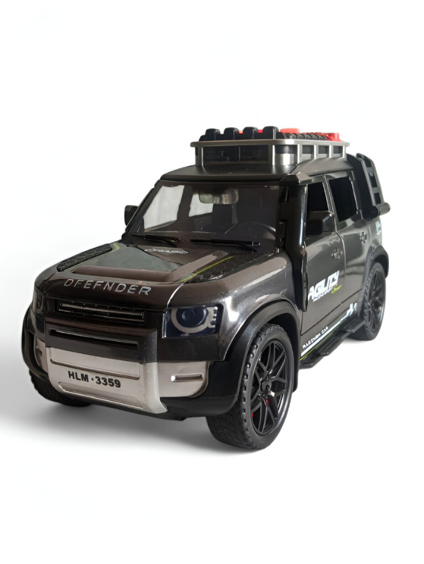 Brown - Defender Style Metal Diecast Police SUV Toy Car | Pullback with Lights & Sounds | Rescue Vehicle Model for Kids LMID700-07.