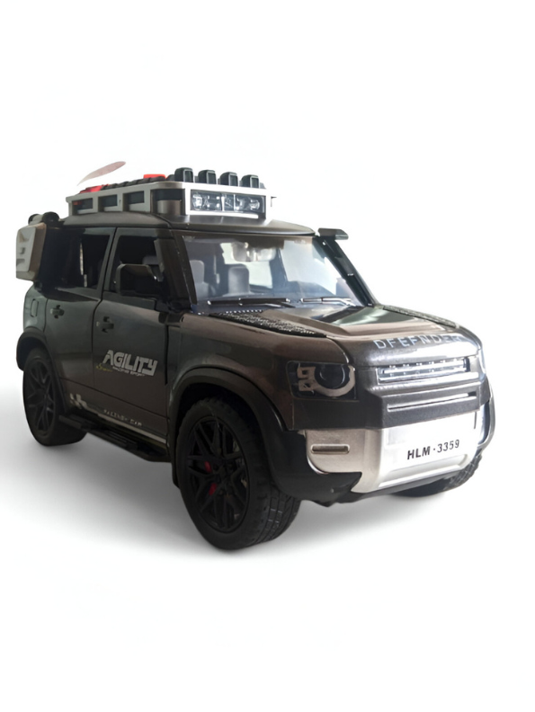Brown - Defender Style Metal Diecast Police SUV Toy Car | Pullback with Lights & Sounds | Rescue Vehicle Model for Kids LMID700-07.