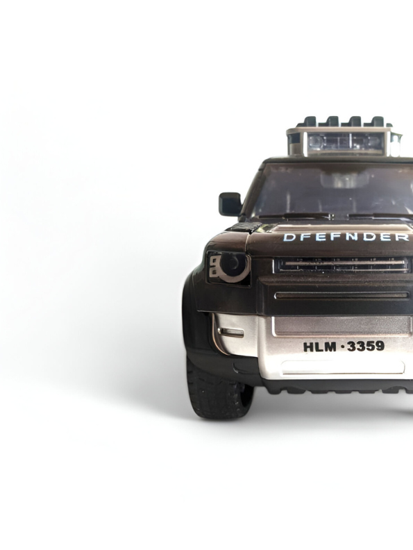 Brown - Defender Style Metal Diecast Police SUV Toy Car | Pullback with Lights & Sounds | Rescue Vehicle Model for Kids LMID700-07.