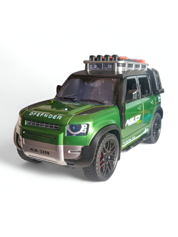 Green - Defender Style Metal Diecast Police SUV Toy Car | Pullback with Lights & Sounds | Rescue Vehicle Model for Kids LMID700-07.