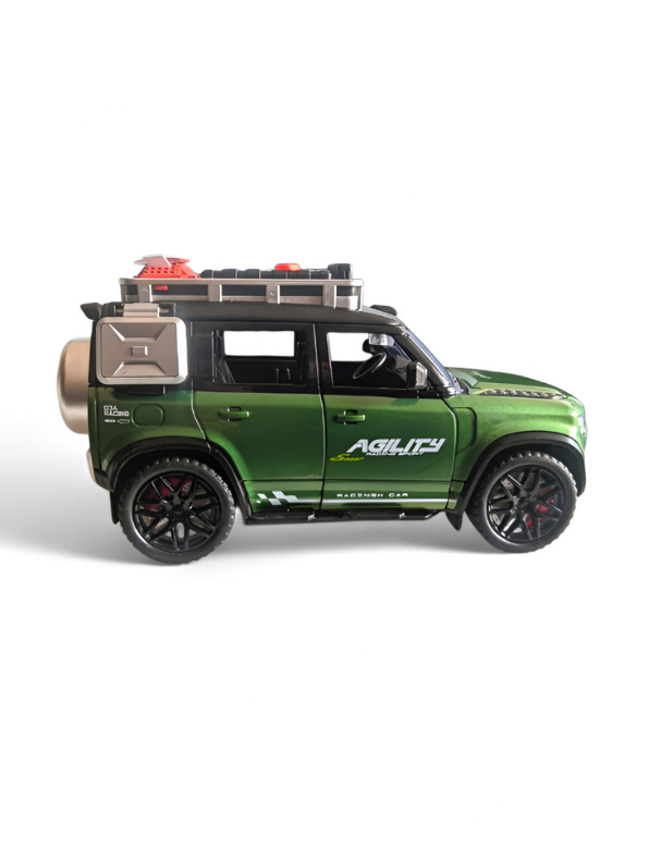 Green - Defender Style Metal Diecast Police SUV Toy Car | Pullback with Lights & Sounds | Rescue Vehicle Model for Kids LMID700-07.