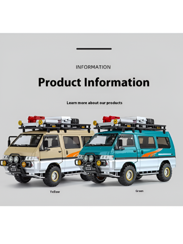Delica Diecast Alloy Camper Van 1:24 Scale – Off-Road Camping Cross-Country Miniature LMI16795