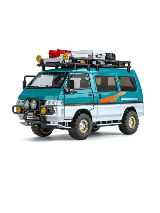Delica Diecast Alloy Camper Van 1:24 Scale – Off-Road Camping Cross-Country Miniature Green LMI16795