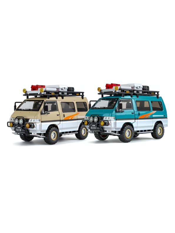 Delica Diecast Alloy Camper Van 1:24 Scale – Off-Road Camping Cross-Country Miniature Green LMI16795