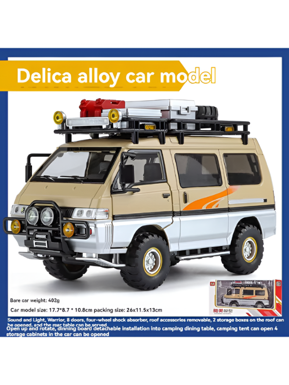 Delica Diecast Alloy Camper Van 1:24 Scale – Off-Road Camping Cross-Country Miniature LMI16795