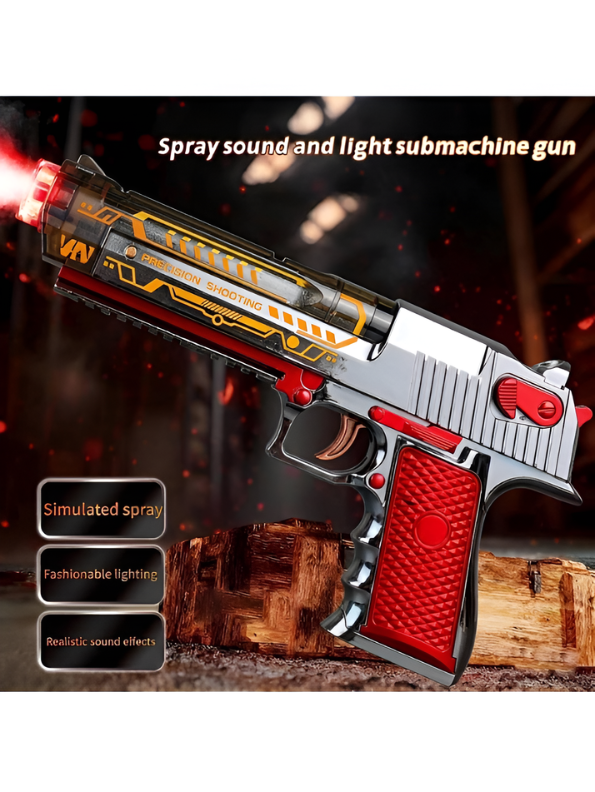 Desert Eagle Electronic Light & Sound Toy Gun with Simulated Smoke Spray Effect MD315