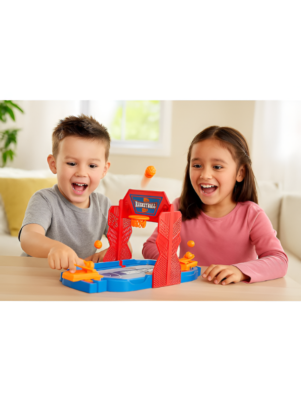 Desktop Tabletop Basketball Game - 2-Player Mini Basketball Shootout Toy with Launchers & Balls MD226