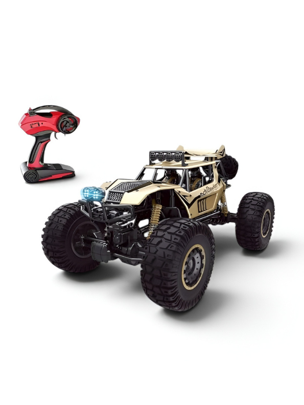 Die-Cast Metal RC Rock Crawler 1/8 Scale | Beige 2.4GHz Off-Road Remote Control Monster Truck TV5373