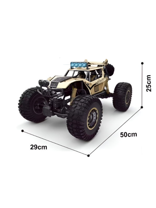 Die-Cast Metal RC Rock Crawler 1/8 Scale | Beige 2.4GHz Off-Road Remote Control Monster Truck TV5373