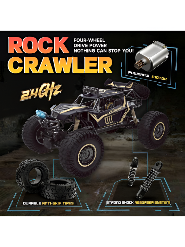Die-Cast Metal RC Rock Crawler 1/8 Scale | 2.4GHz Off-Road Remote Control Monster Truck TV5373