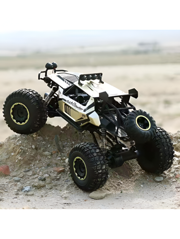 Die-Cast Metal RC Rock Crawler 1/8 Scale | Beige 2.4GHz Off-Road Remote Control Monster Truck TV5373