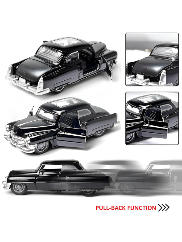 1953 Classic Vintage Coupe 1:36 Scale Die-Cast Model Car – Gloss Black Retro Collectible MD1623