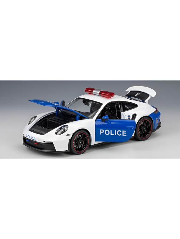 1:43 Scale Die-Cast Police Supercar Toy Set - Pull Back Model Cars with Openable Doors & Sirens - Set of 4 Sports Police Vehicles for Kids, Boys & Collectors TV1470