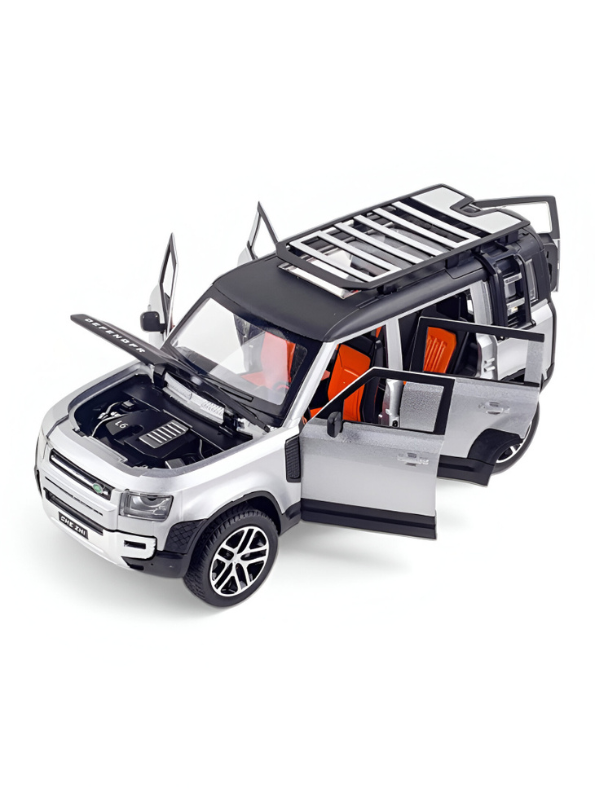 Land Rover Defender 110 RC Diecast Car Scale 1:24 – Silver Remote Control Off-Road 4x4 SUV Model with Realistic Detail & All-Terrain Performance TV6646