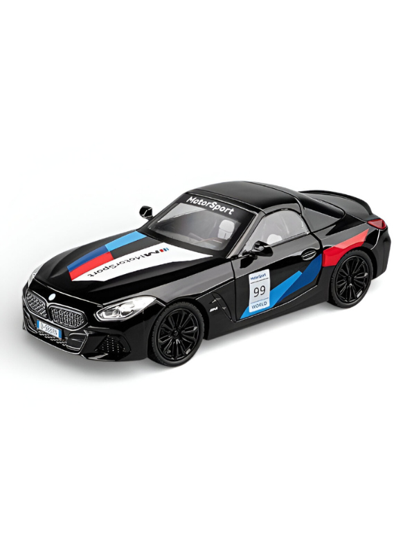 BMW Z4 Motorsport Diecast Model Car 1:22 Scale – Black Detailed Collectible Racing Replica with Realistic TV6610.