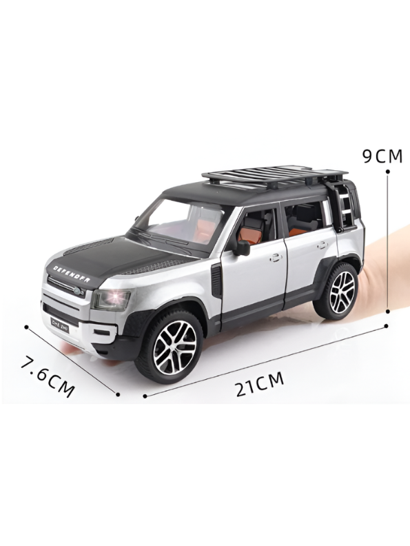Land Rover Defender 110 RC Diecast Car Scale 1:24 – Silver Remote Control Off-Road 4x4 SUV Model with Realistic Detail & All-Terrain Performance TV6646