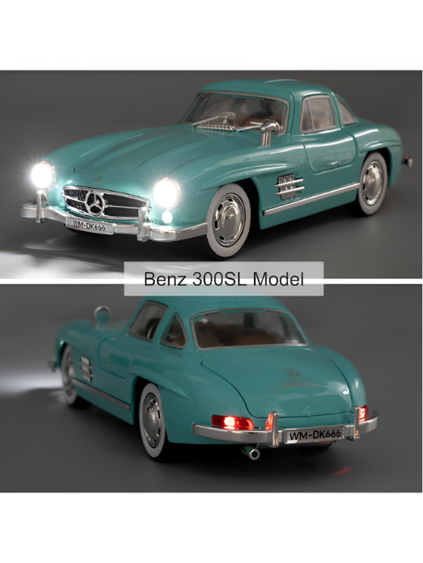 Mercedes-Benz 300 SL Gullwing 1:22 Scale Diecast Model Car – Light Blue Edition Collectible Replica TV6611
