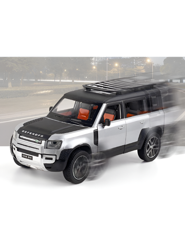 Land Rover Defender 110 RC Diecast Car Scale 1:24 – Silver Remote Control Off-Road 4x4 SUV Model with Realistic Detail & All-Terrain Performance TV6646